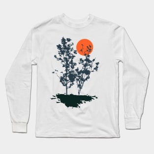 Minimalist Abstract Nature Art #37 Thin Shrubs or trees Long Sleeve T-Shirt